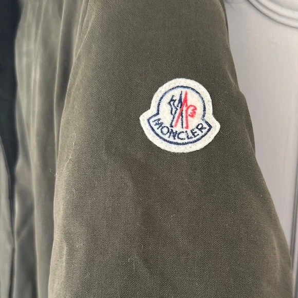 Women's Moncler Olive Green Parka with custom Fox Fur Trim